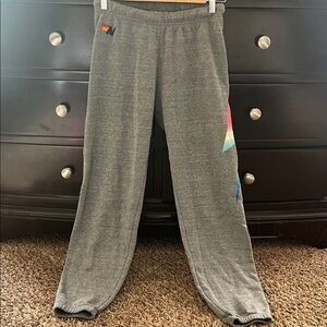 Gray Kids Bottoms with Multicolor Accents